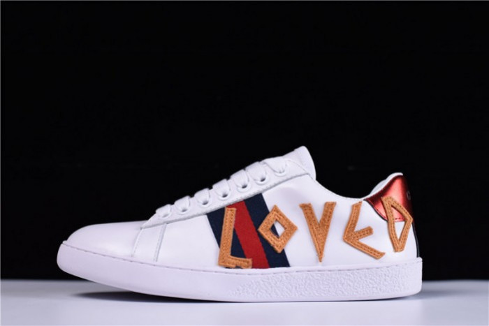 G*u*i ace embroidered low-top sneaker with loved ‎497090 dope0 9095