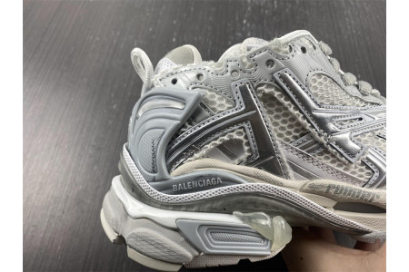 BALCIA Track Runner White Grey Silver